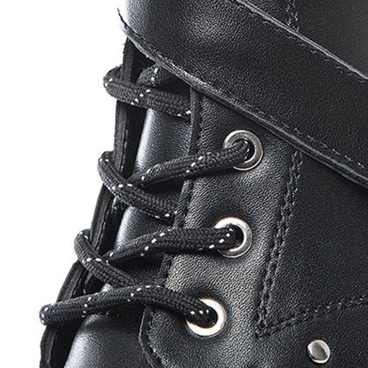 Rivet Round Toe Side Zipper -saappaat