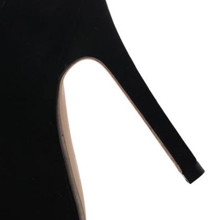 Side Zipper Stiletto Heel Plain Cross Strap Naisten Saappaat