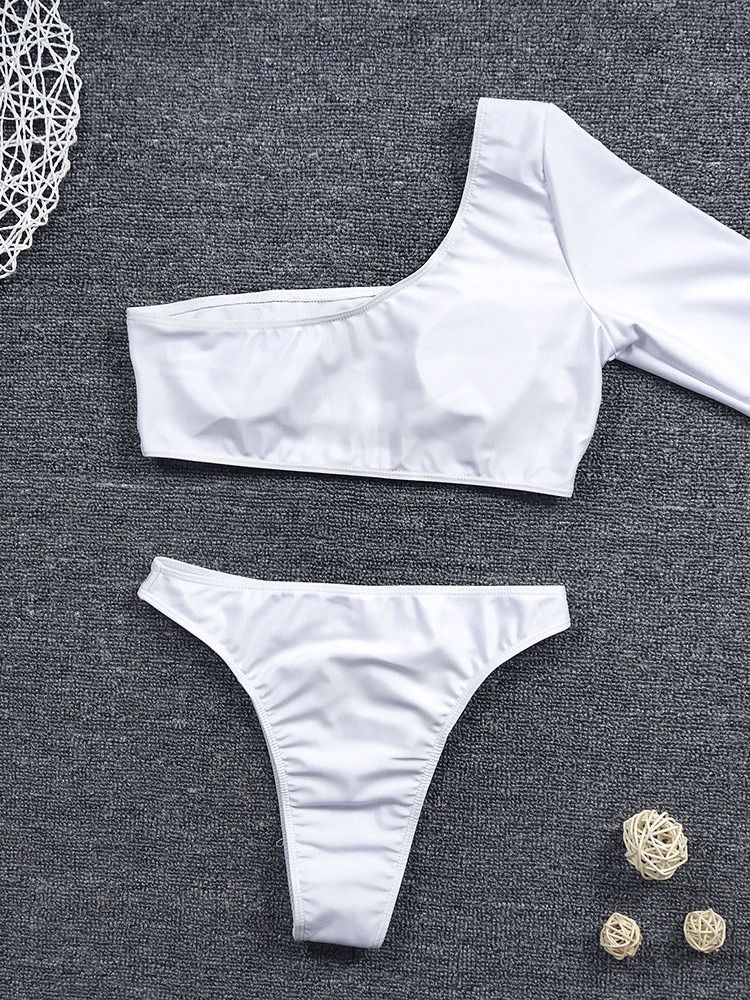 Fashion Plain Tankini Set Naisten Uimapuvut