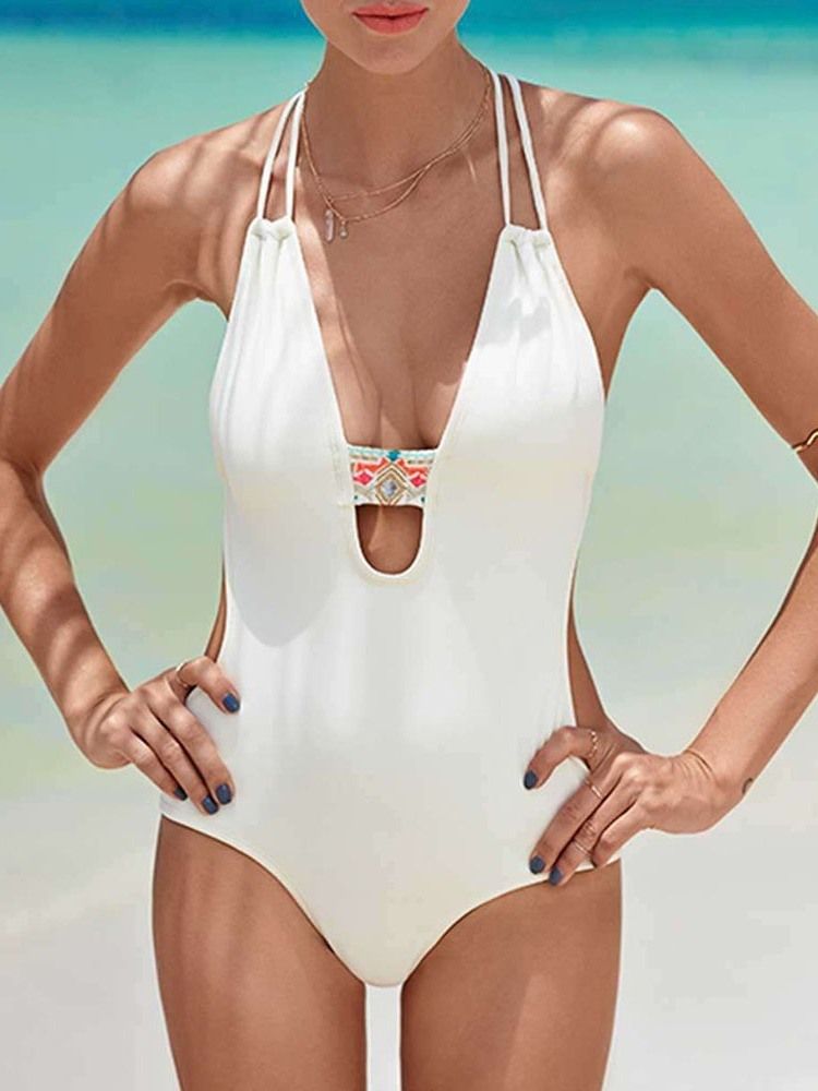 Sexy Plain One Piece Naisten Uimapuvut Monokini