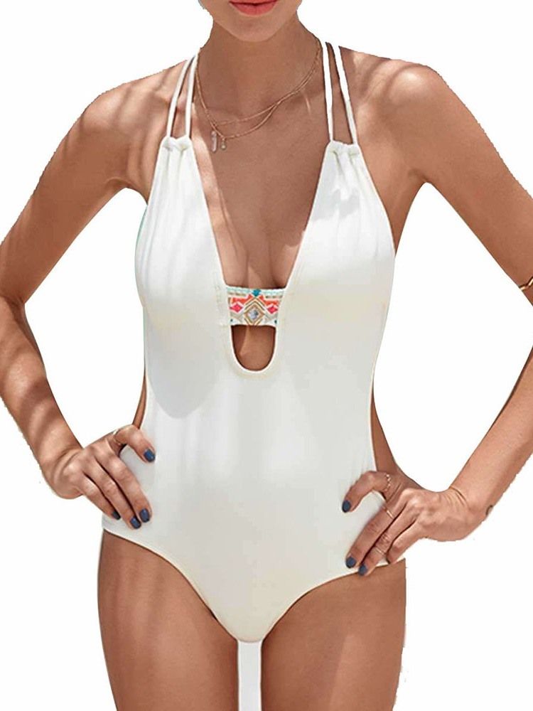 Sexy Plain One Piece Naisten Uimapuvut Monokini