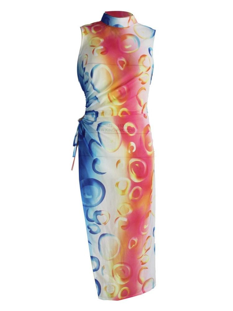 Naisten Hihaton Mid-calf Split -gradientti Pusero Bodycon-mekko