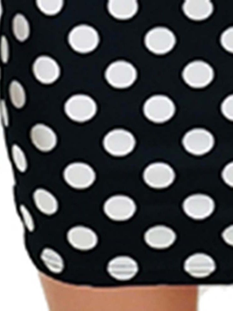 Naisten Polven Yläpuolella Polka-pisteillä Painettu Bodycon-mekko