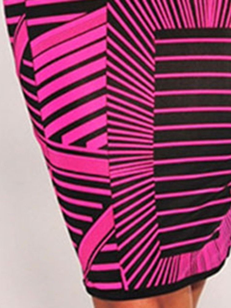 Naisten Polvipituinen Hihaton Printti Bodycon-geometrinen Mekko