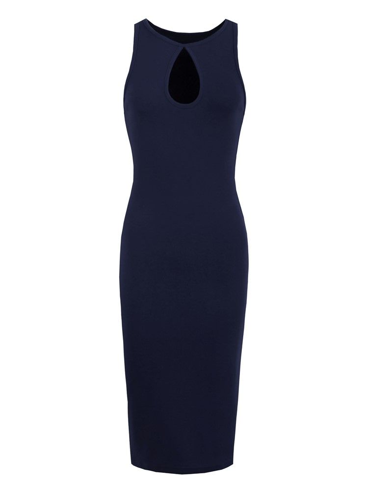 Naisten Pyöreä Kaula-aukko Yksinkertainen Ontto Bodycon-mekko