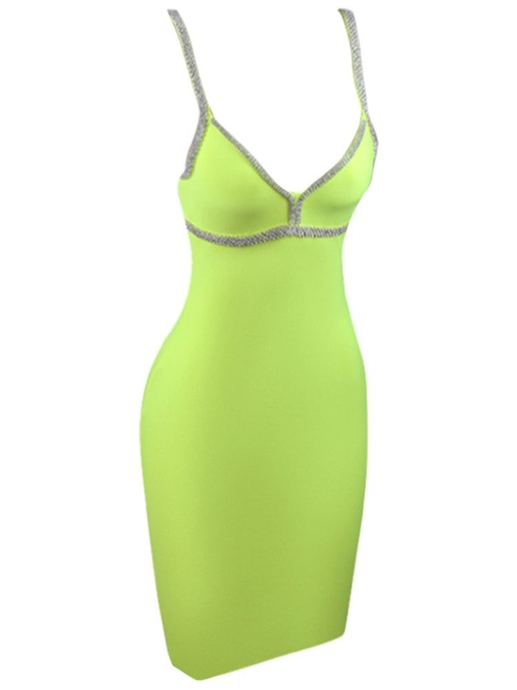 Naisten V-kaula-aukkoinen Hihaton Bodycon-mekko