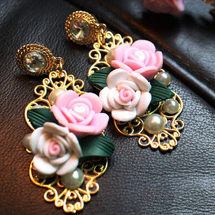 Alloy Floral Earrings