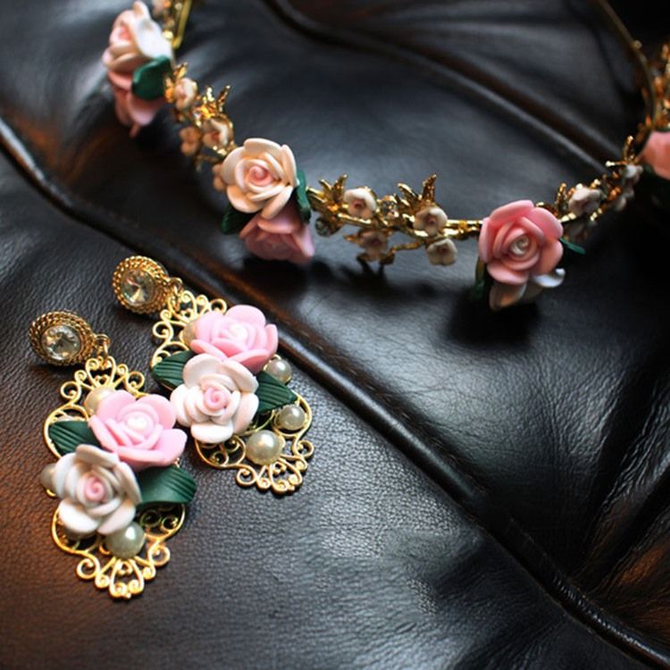 Alloy Floral Earrings