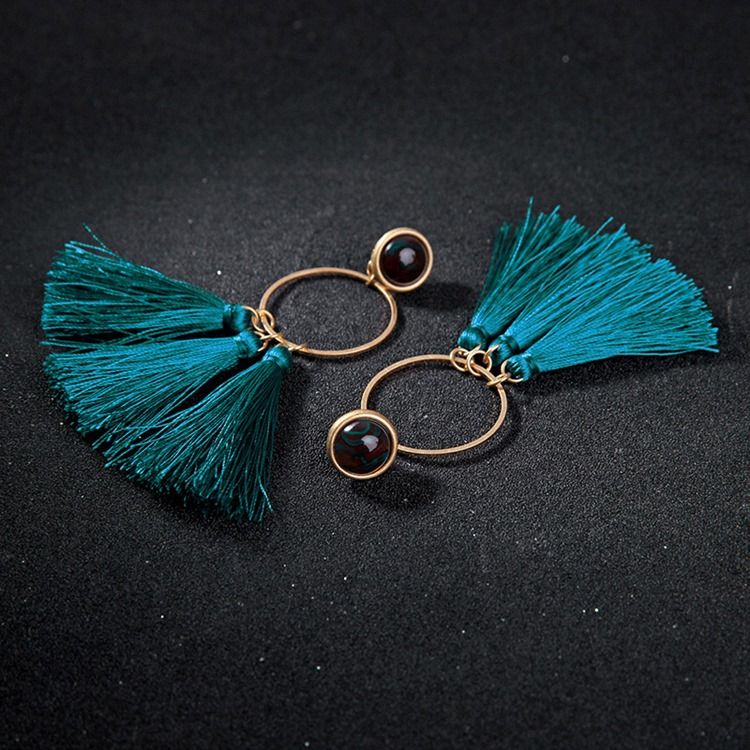 Peacock Blue Alloy Prom -korvakorut