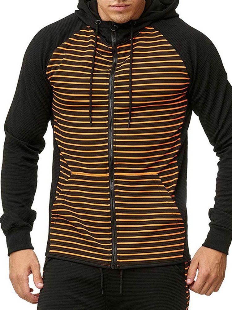 Pocket Cardigan Stripe Casual Miesten Hupparit