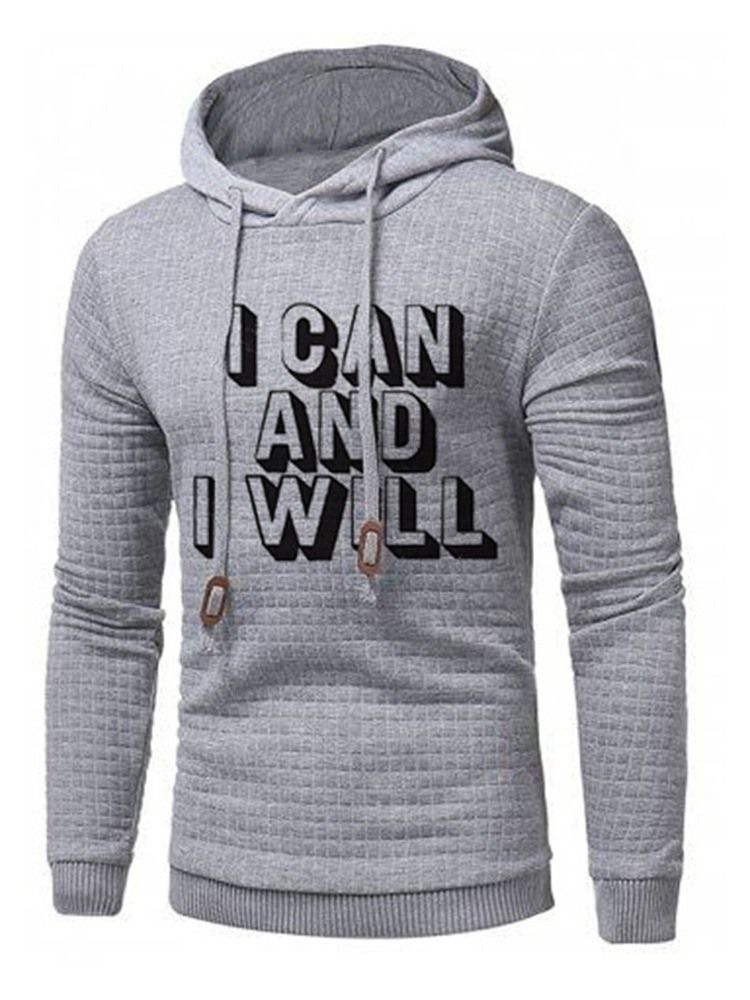 Pullover Print Letter -huppariset Miesten Ohuet Hupparit