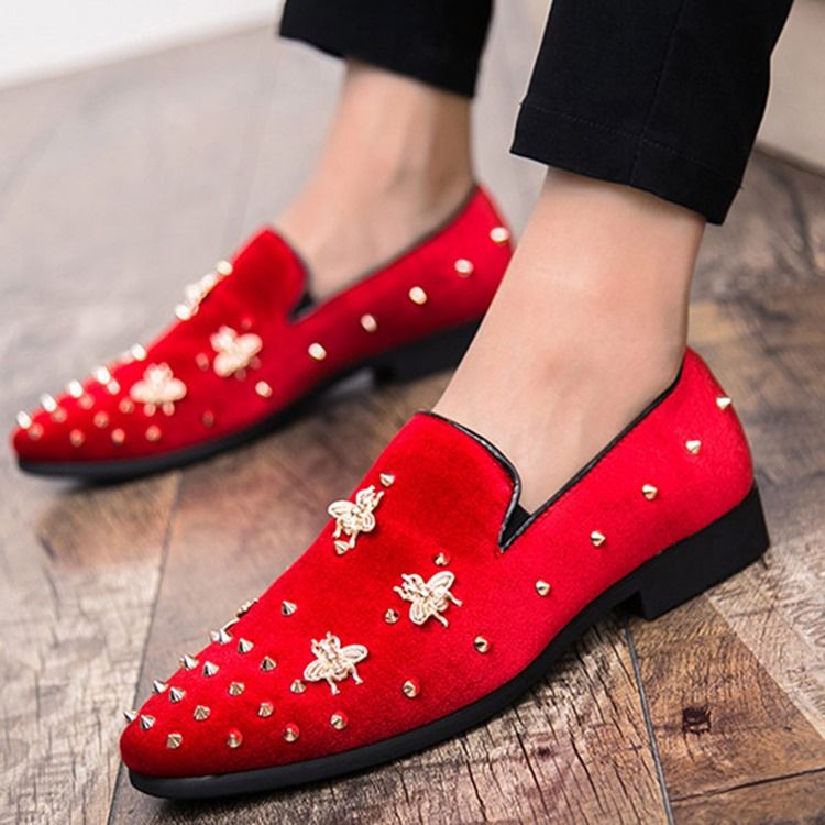 Plain Rivet Slip-on Round Toe Miesten Mekko