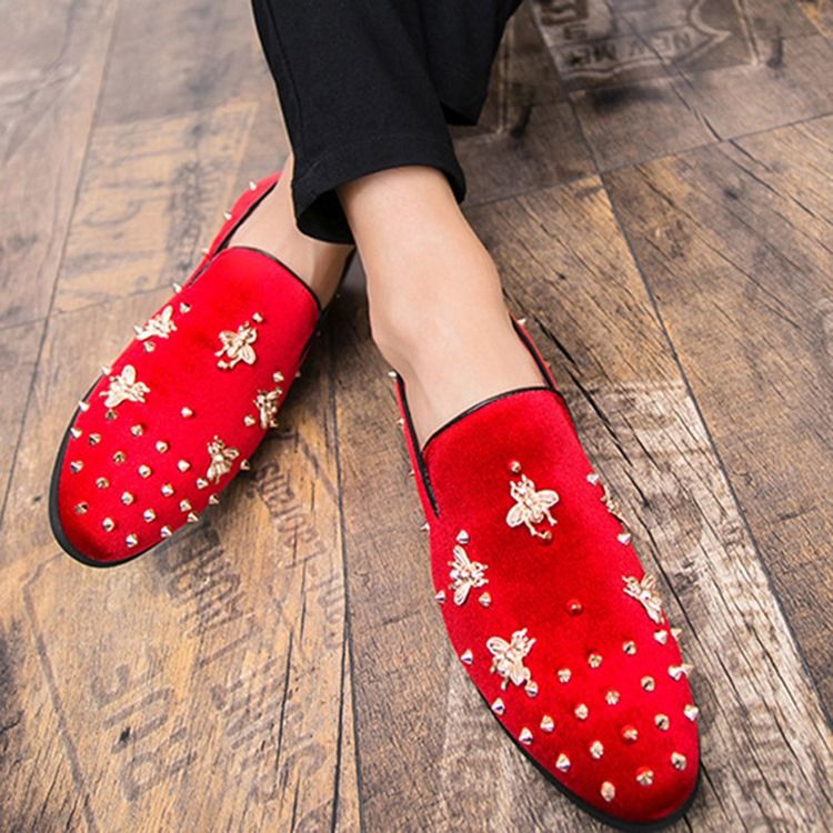 Plain Rivet Slip-on Round Toe Miesten Mekko