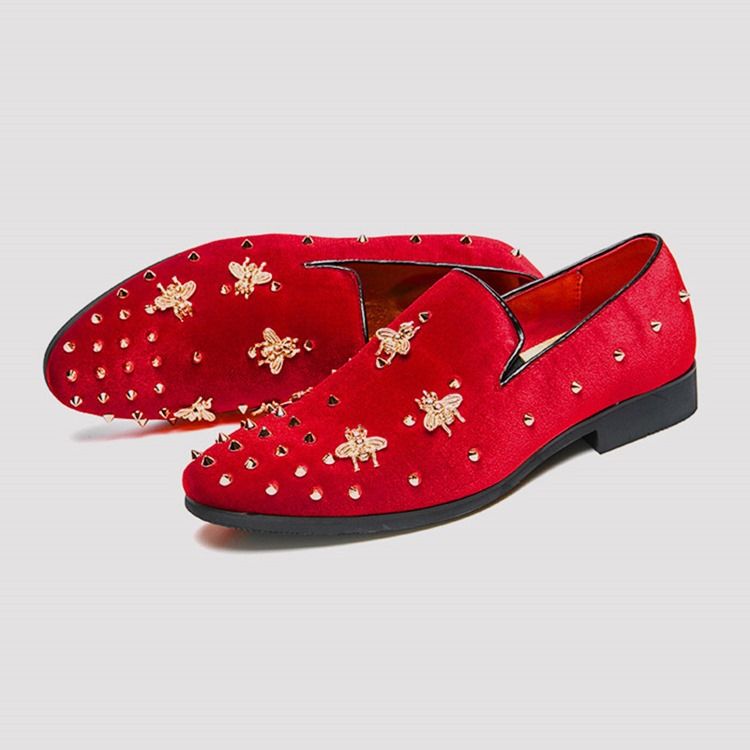 Plain Rivet Slip-on Round Toe Miesten Mekko