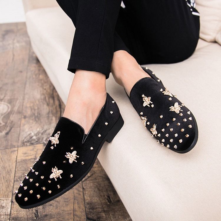 Plain Rivet Slip-on Round Toe Miesten Mekko