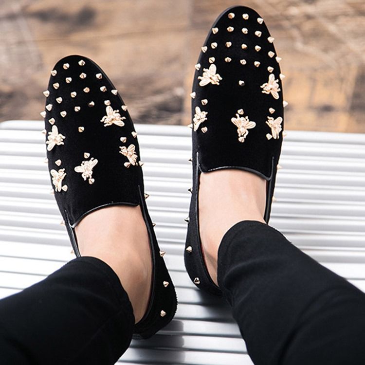 Plain Rivet Slip-on Round Toe Miesten Mekko