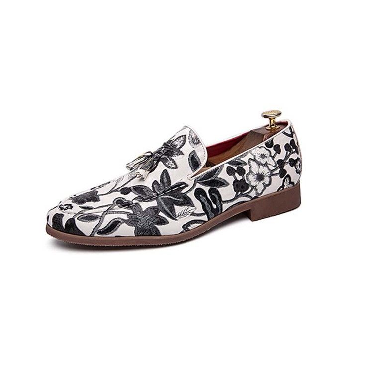 Slip-on Color Block Round Toe Miesten Mekko