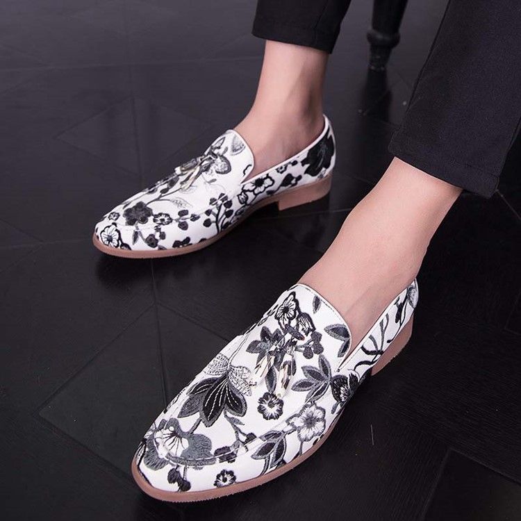 Slip-on Color Block Round Toe Miesten Mekko