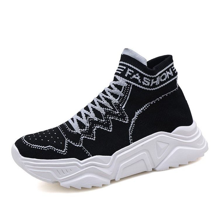 High Top Elastic Band Sports Round Toe -tennarit