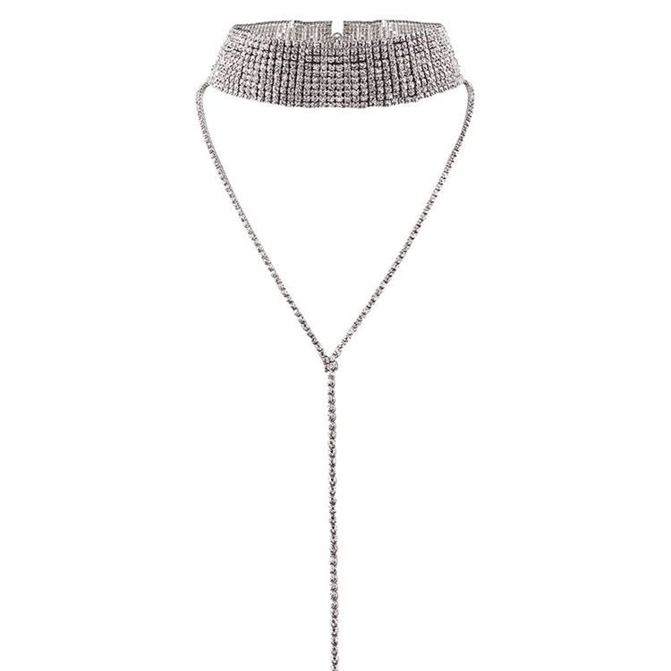 Kuohuviini Täysi Tekojalokivi Choker-kaulakoru