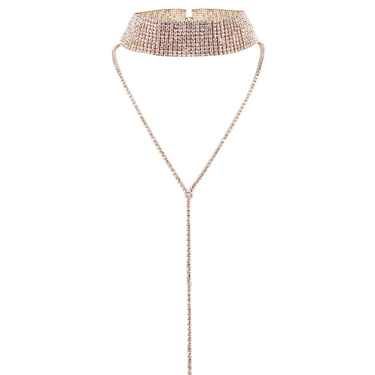 Kuohuviini Täysi Tekojalokivi Choker-kaulakoru