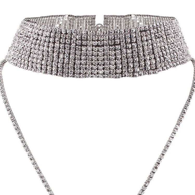 Kuohuviini Täysi Tekojalokivi Choker-kaulakoru