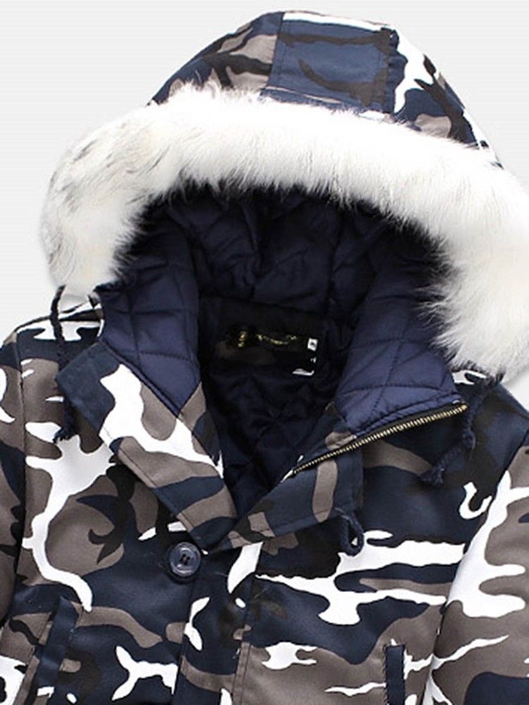 Zip Camouflage Thicken Warm Miesten Talvitakki