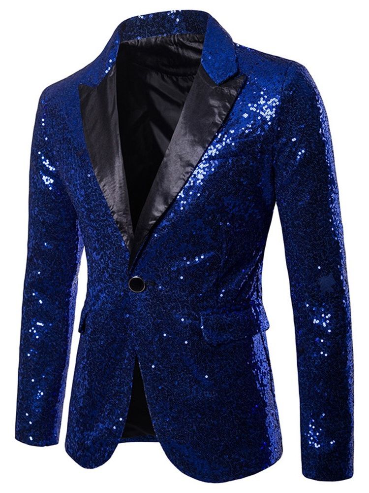 Tavalliset Paljetit Lovitettu Rintaneula Miesten Tuxedo Party Blazer -asu