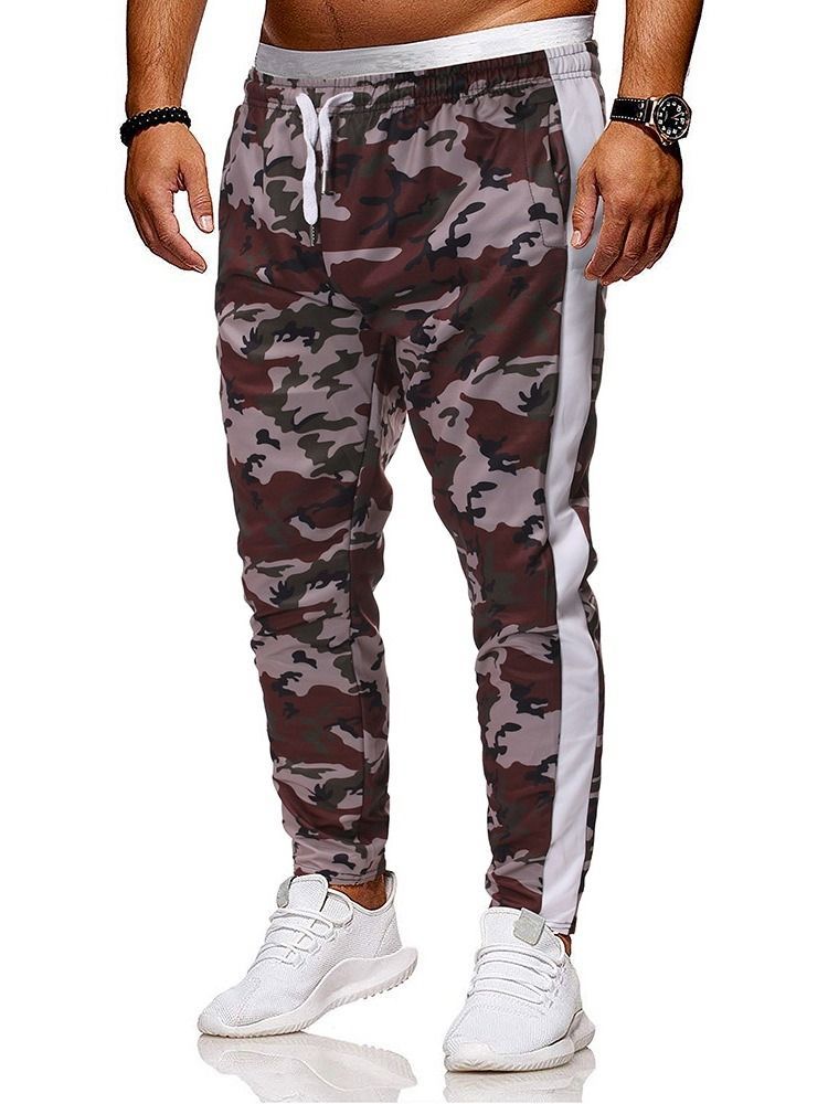 Pocket Camouflage Lace-up Miesten Rento Housut