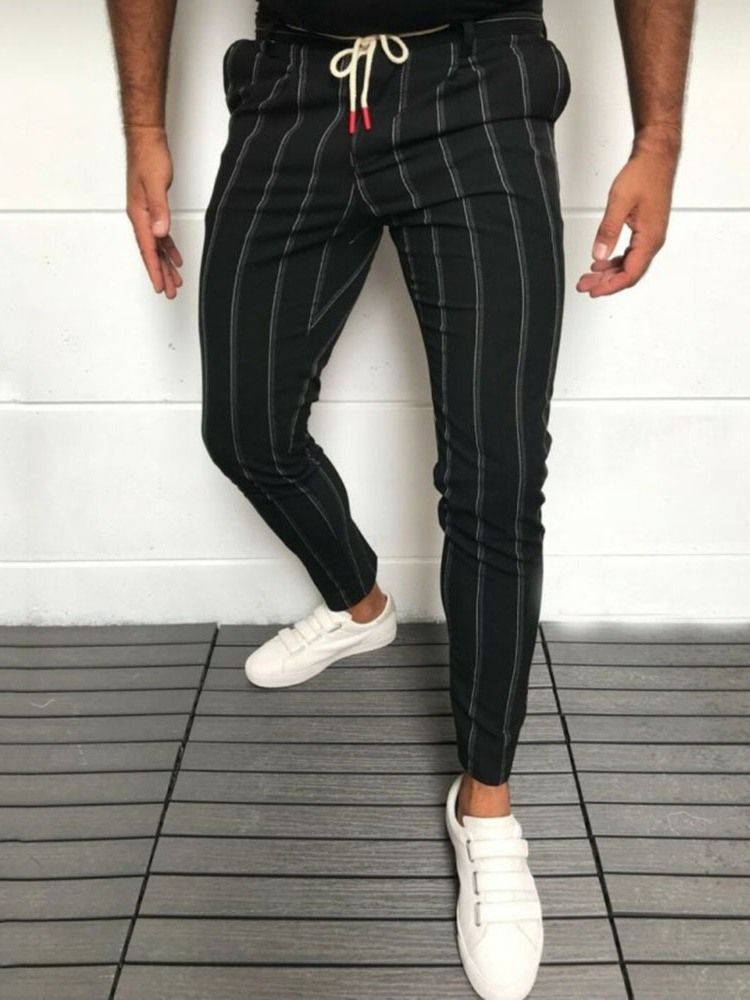 Stripe Pocket European Miesten Rento Housut