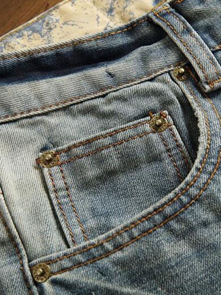 Casual Holes Denim Miesten Farkut