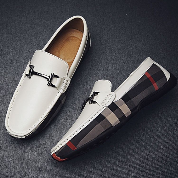 Plaid Slip-on Round Toe Miesten Kengät