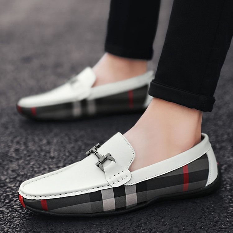 Plaid Slip-on Round Toe Miesten Kengät