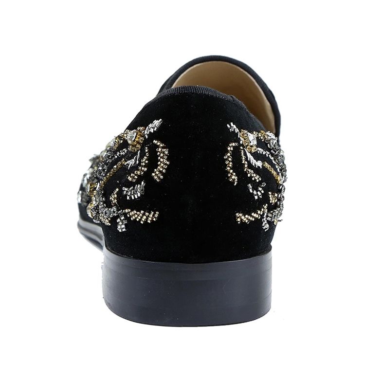 Rhinestone Round Toe Slip-on Miesten Vapaa-ajan Kengät