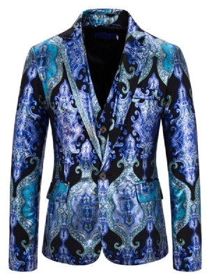 Blazer Print One Button Miesten Puku