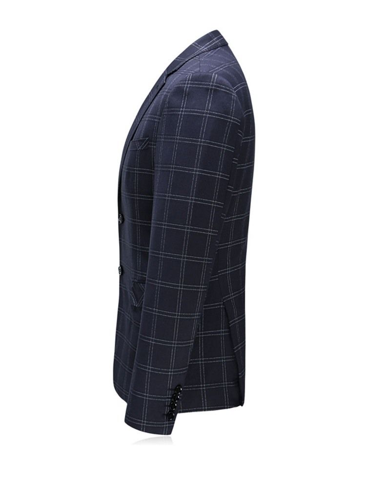 Muoti Plaid Blazer Miesten Puku