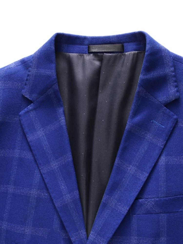 Plaid Blazer Miesten Puku