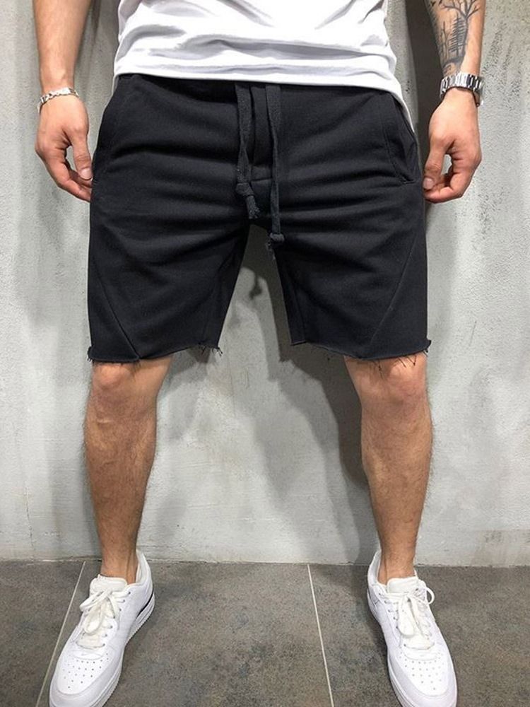 Lace-up Plain Casual Lace-up Miesten Rento Shorts