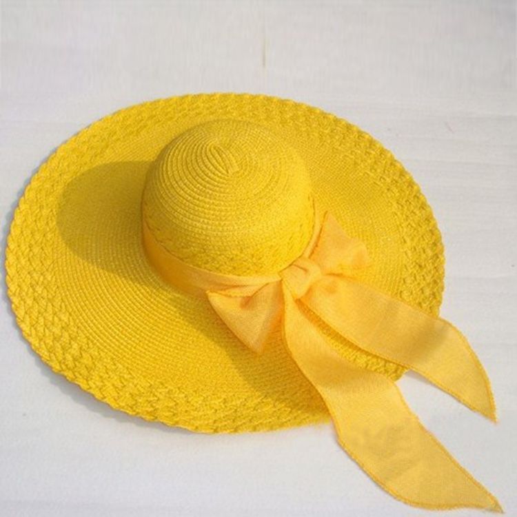 Naisten Bowknot Beach Pure Color -hattu