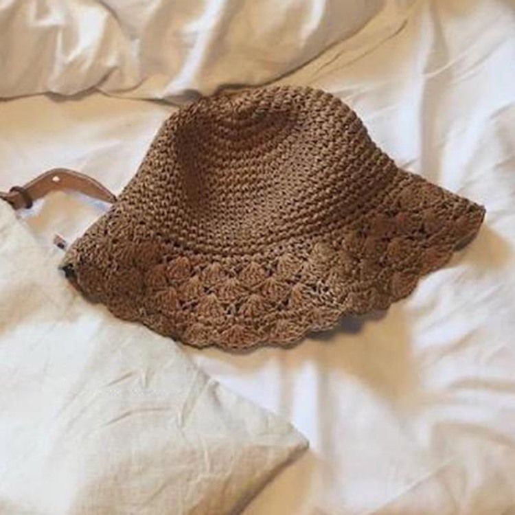 Naisten Hollow Out Straw Sunhat