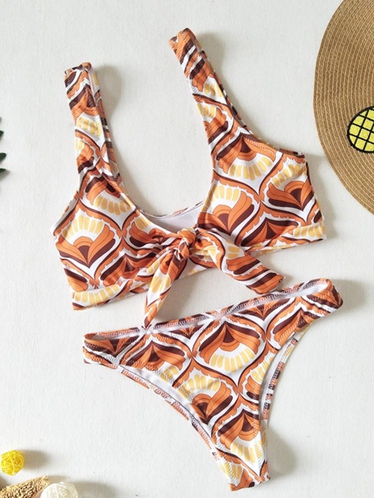 Naisten Tankini Set Beach Look Print Seksikäs Uimapuku