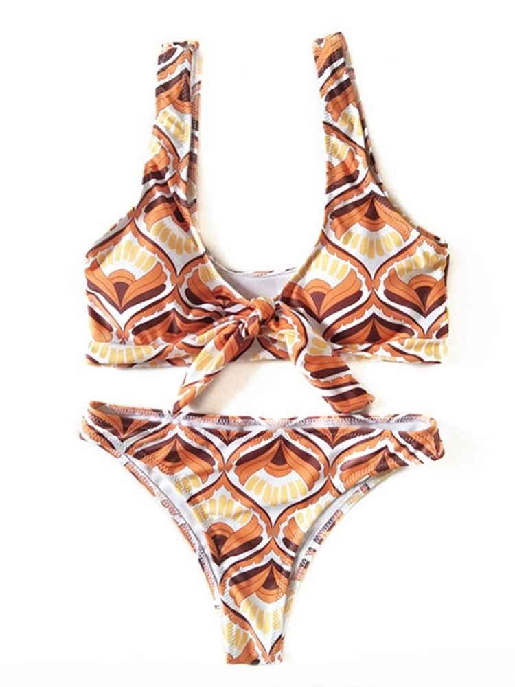 Naisten Tankini Set Beach Look Print Seksikäs Uimapuku