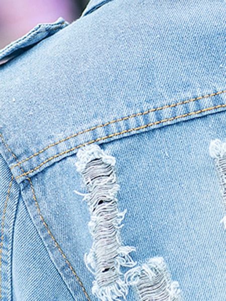 Naisten Yksiriviset Denim-päällysvaatteet